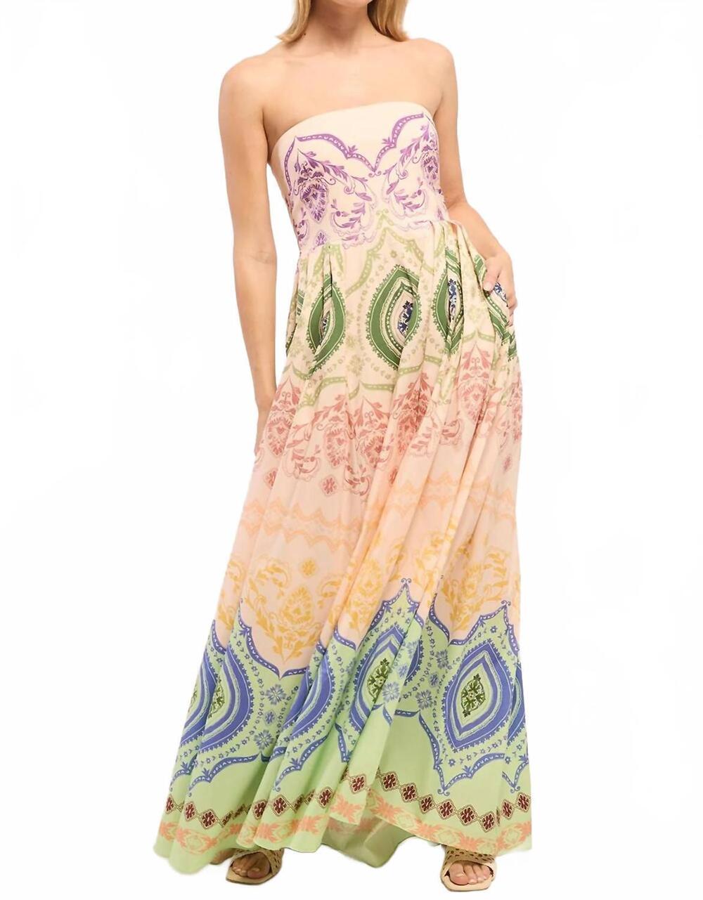 NEW MISA LOS ANGELES maddie maxi dress in rainbow ceramic